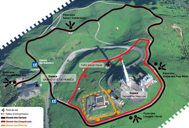 plan chemin puy de dome sommet