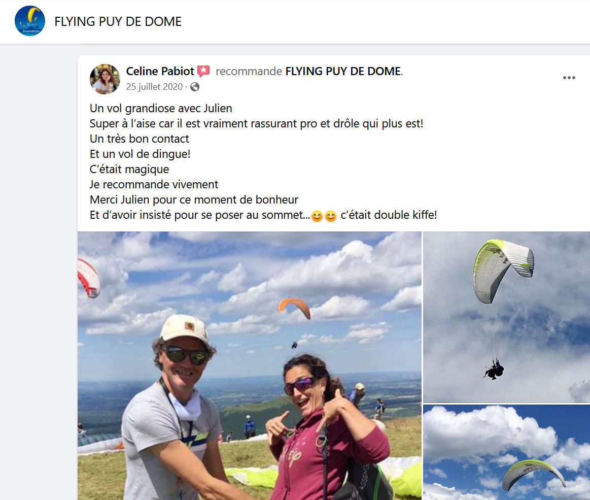 Avis Bapteme Parapente Flying Puy De Dome 2