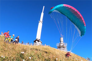 Décollage en parapente