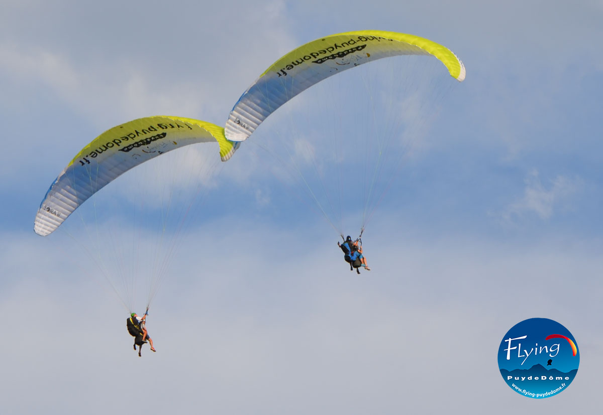 parapente biplace bapteme st valentin flying puy de dome