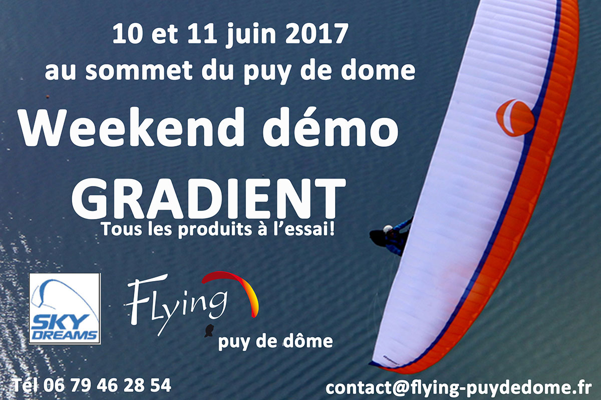 m week end demo gradient parapente puy de dome flying puy de dome