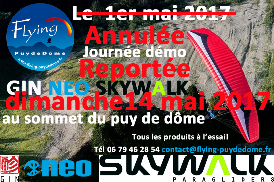 journee demo flying puy de dome neo gin skywalk 14 mai 2017