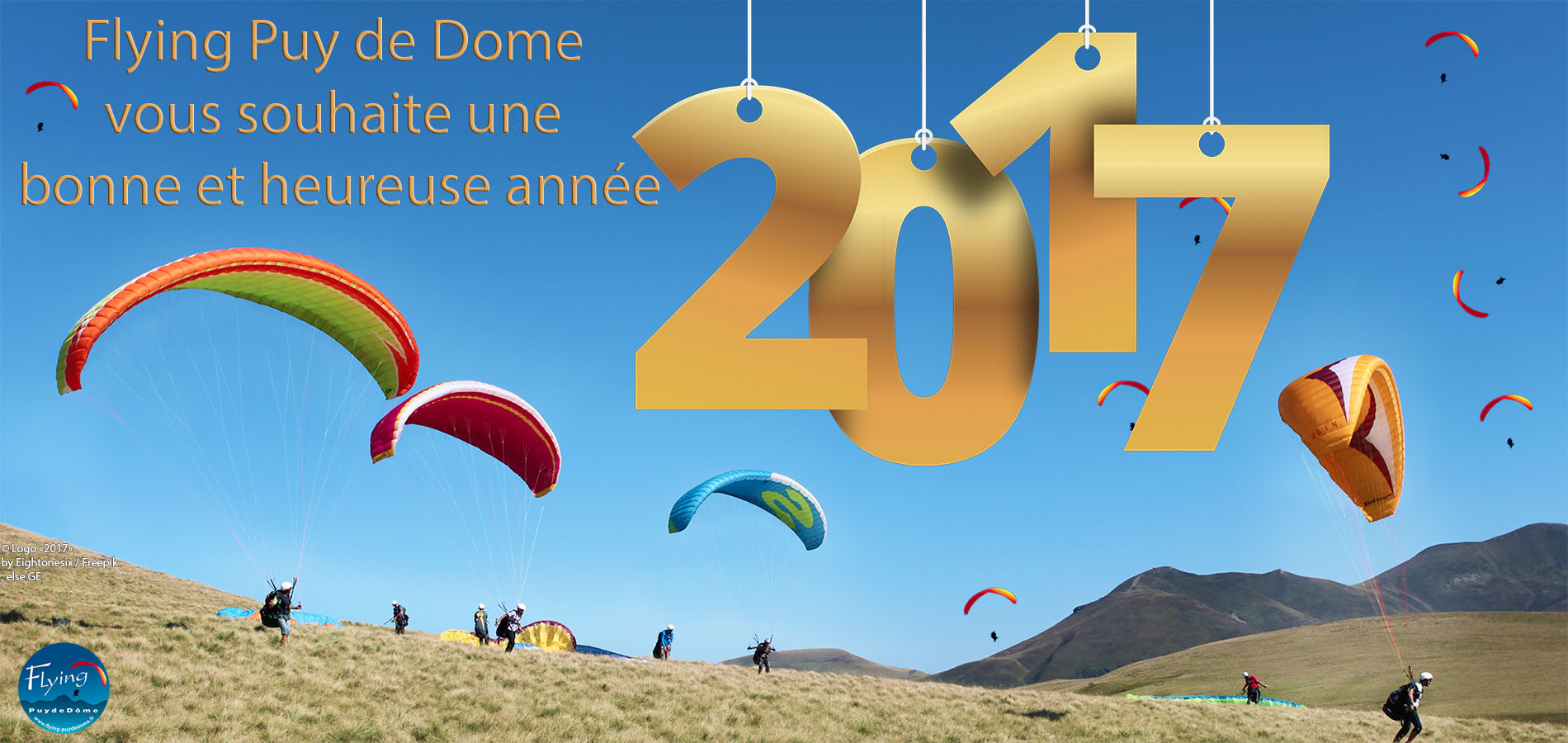 Bonne et heureuse année 2017...en parapente!